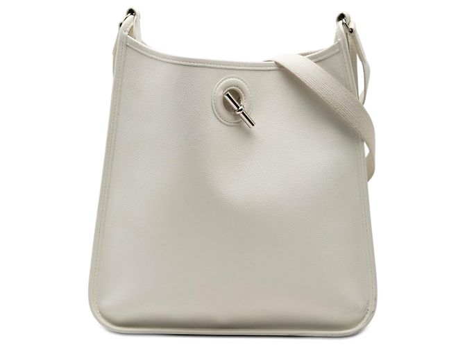 Borsa a tracolla Hermès Epsom Vespa PM bianca Bianco