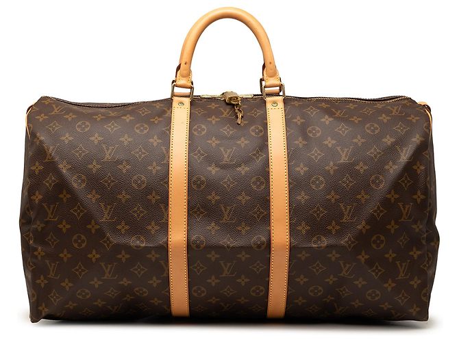 Bolsa de viagem Louis Vuitton Monogram Keepall 55 marrom
