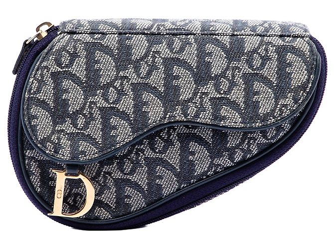Blue Dior Diorissimo Canvas Saddle Pouch Blau