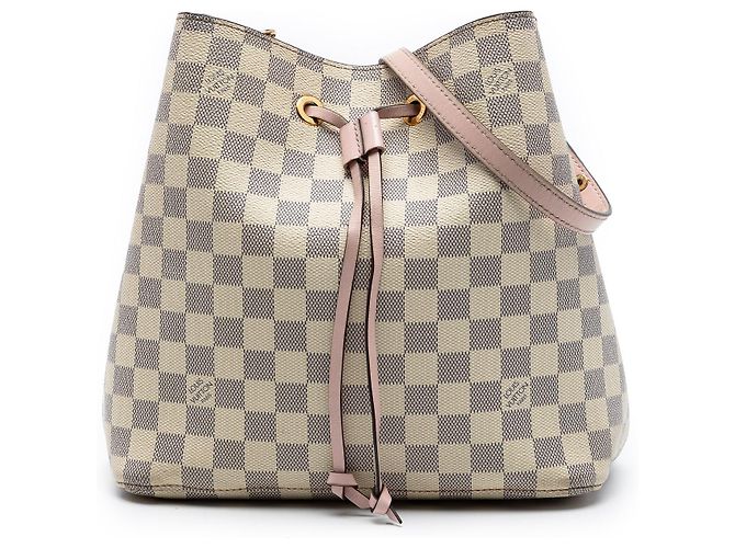 Borsa a secchiello Louis Vuitton Damier Azur Neonoe MM bianca Bianco
