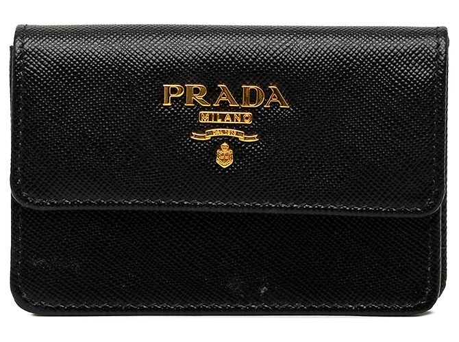 Black Prada Saffiano Card Holder