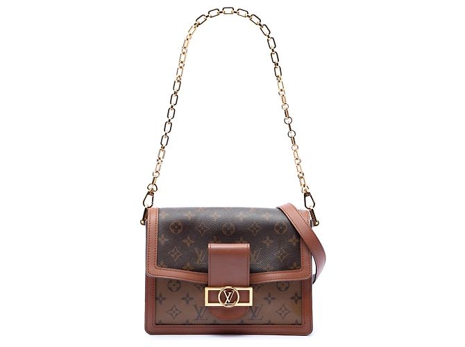 Louis Vuitton Monogram Reverse Dauphine MM Satchel braun