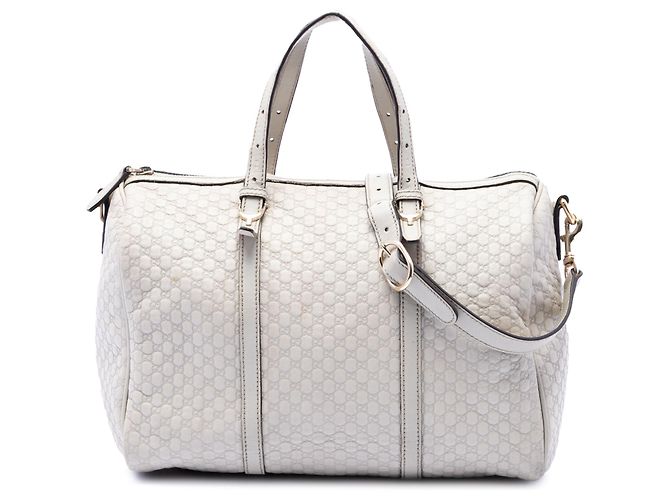 Borsa satchel bianca Gucci Microguccissima Nice Boston Bianco
