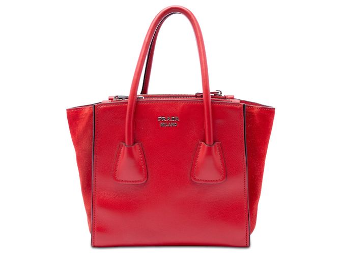 Borsa Prada Small Glace Calf Twin Pocket rossa Rosso