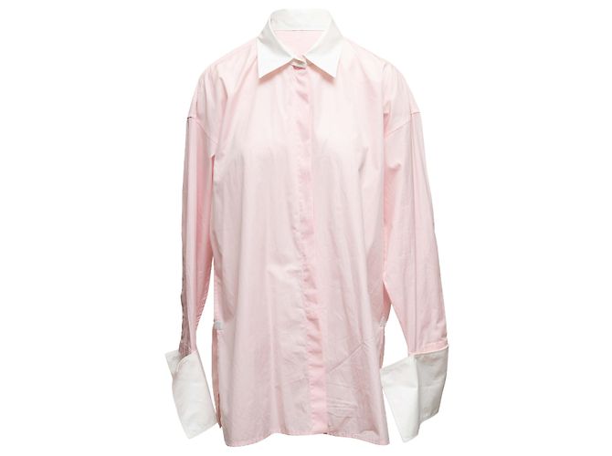 Top de algodón con botones rosa y blanco Loewe Talla IT 36