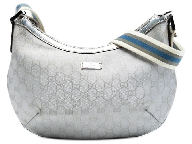 Borsa a tracolla Gucci GG Imprime Web argento
