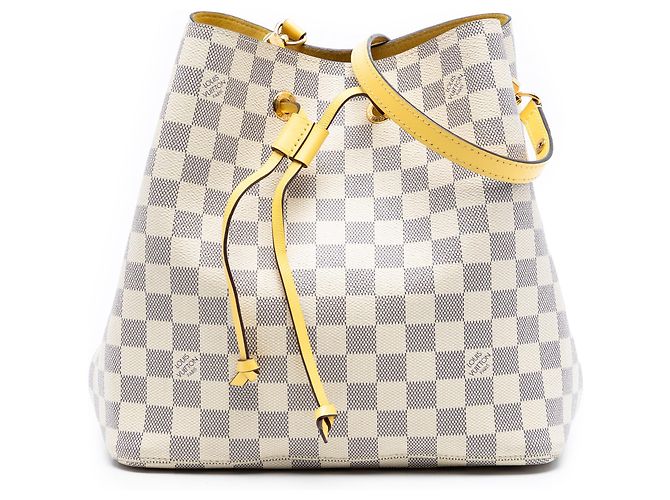 Borsa a secchiello Louis Vuitton Damier Azur Neonoe MM bianca Bianco