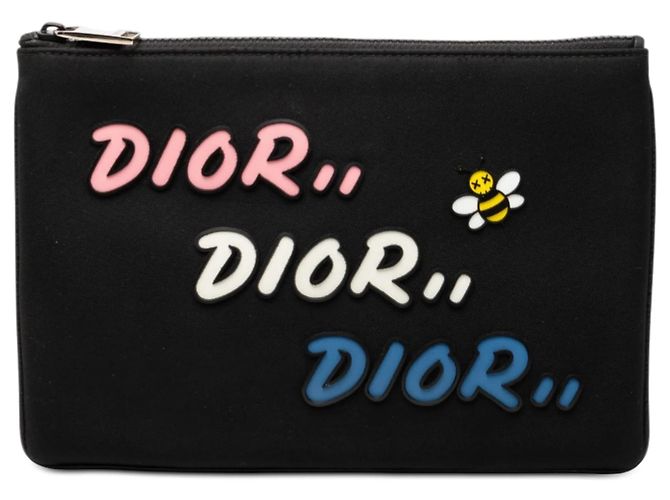 Pochette in nylon Black Dior Kaws Bee Nero