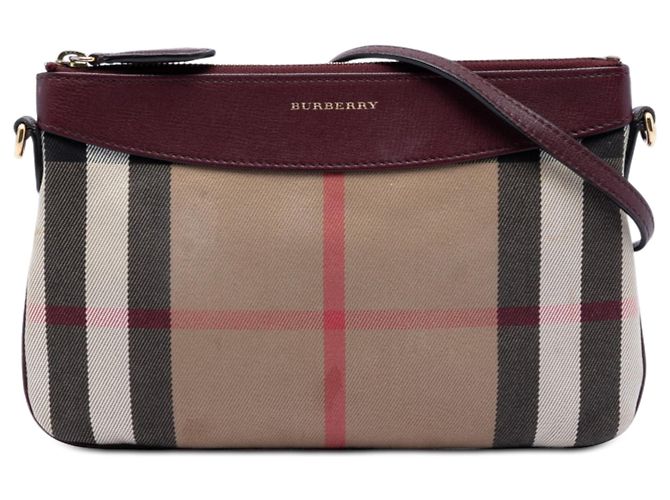 Bolsa transversal Peyton em lona Mega Check marrom Burberry