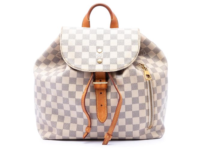 White Louis Vuitton Damier Azur Sperone Backpack