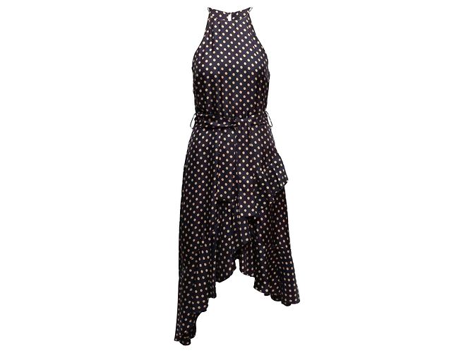 Zimmermann Polka Dot Halterkleid Schwarz & Beige Größe US 2