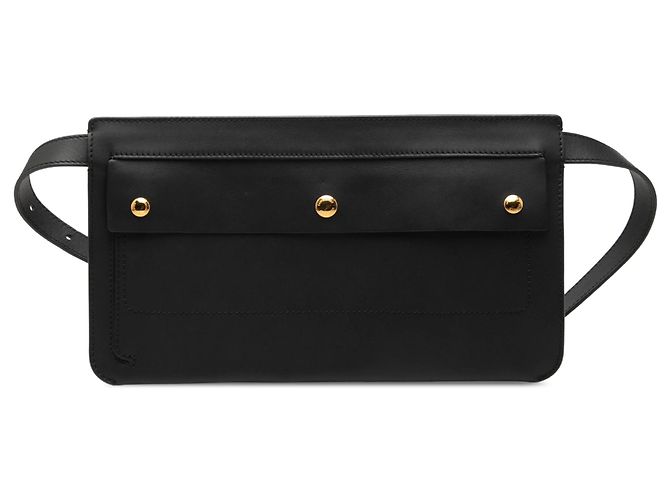 Borsa a tracolla in pelle nera Burberry Nero