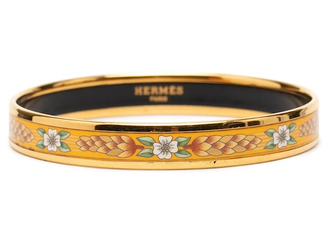 Multi Hermès Narrow Wild Flower Email Armreif 65 Modeschmuck Armband Golden 