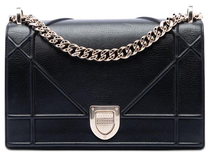 Borsa a tracolla Diorama in pelle di vitello nera Dior Medium Nero