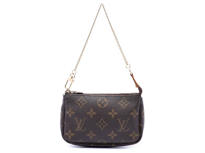Louis Vuitton Monogram Mini Pochette Accessoires Handtasche braun
