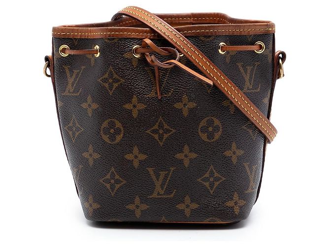 Borsa a secchiello Louis Vuitton Monogram Nano Noe marrone
