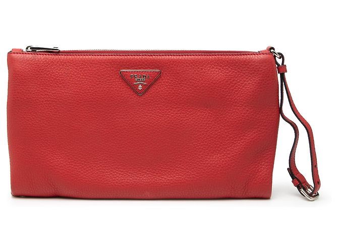 Clutch Prada Vitello Daino roja