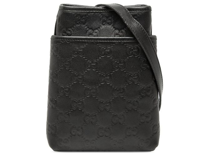 Borsa a tracolla Gucci Guccissima nera Nero