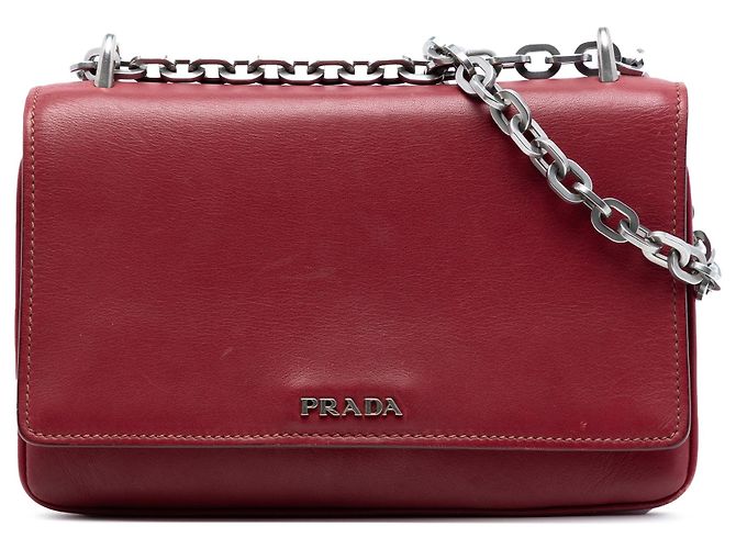 Borsa a tracolla Prada Soft Calf Chain Rossa Rosso