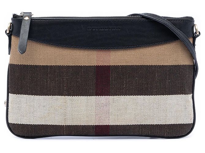 Borsa a tracolla Peyton in tela Mega Check marrone Burberry
