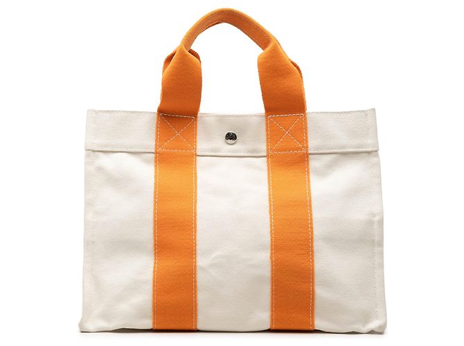 Bolsa Tote White Hermès Toile Bora Bora PM Branco