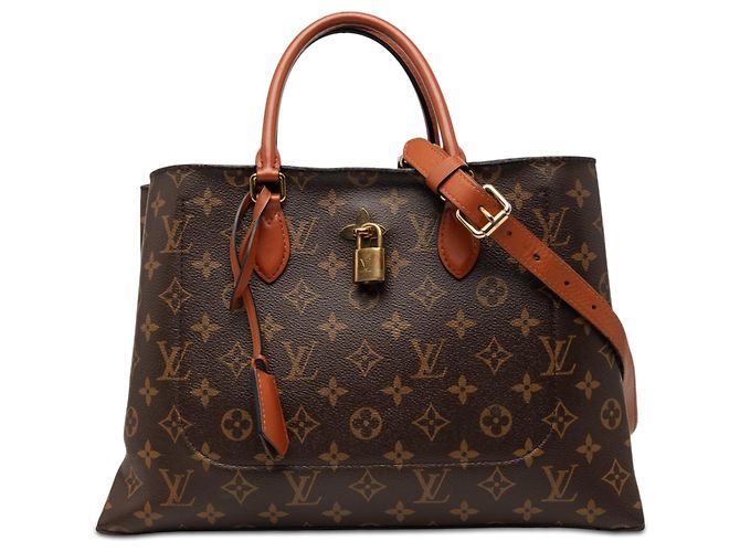 Borsa Tote Louis Vuitton Monogram Flower marrone