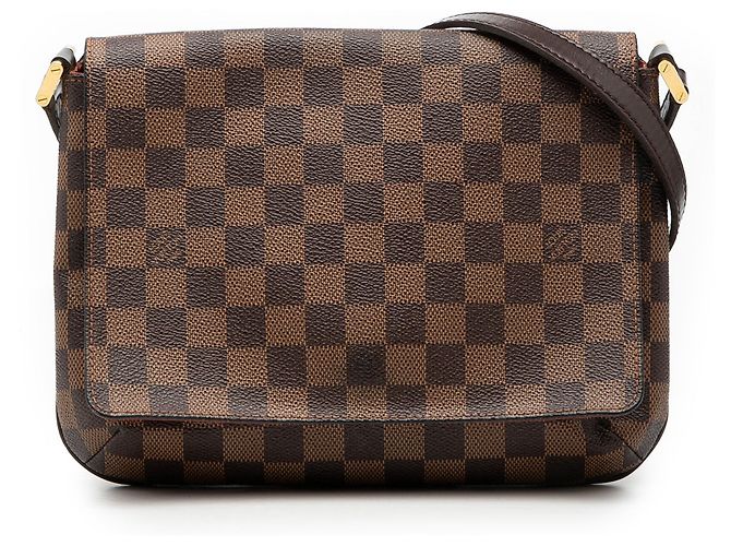 Bolsa transversal Musette Tango em Damier Ebene marrom Louis Vuitton com alça longa