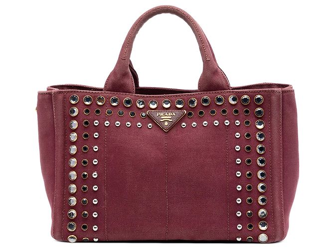 Borsa Prada Small Canvas Canapa Bijoux rossa Rosso