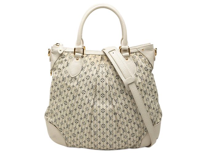 Beiger Louis Vuitton Monogram Mini Lin Croisette Marina PM Satchel