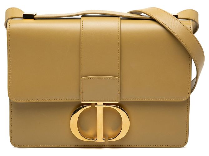 Bolsa transversal de aba Dior 30 Montaigne em couro marrom