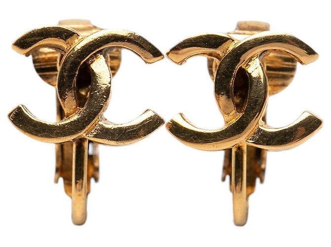 Chanel CC Clip-On-Ohrringe vergoldet Golden