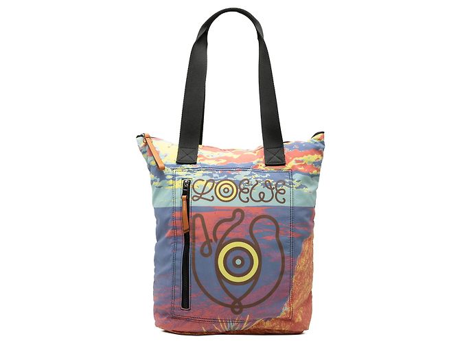 Tote Loewe Nature in nylon stampato Multi LOEWE con occhielli Multicolore