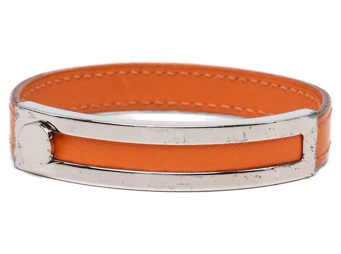 Pulseira Pousse Pousse em couro laranja Hermès