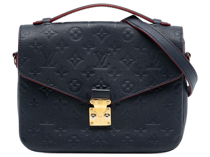 Borsa Satchel Louis Vuitton Monogram Empreinte Pochette Metis blu