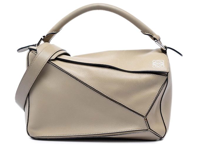 Borsa LOEWE Medium Puzzle in pelle di vitello beige