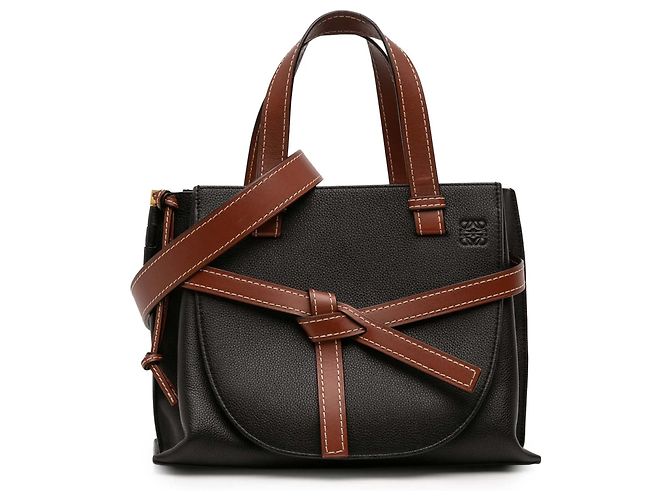 Piccola borsa a mano Gate in pelle nera LOEWE Nero