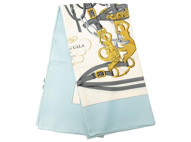 Seidentuch Blue Hermès Brides de Gala 90 Scarves Blau