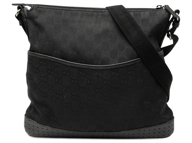 Borsa a tracolla Gucci GG Canvas nera Nero