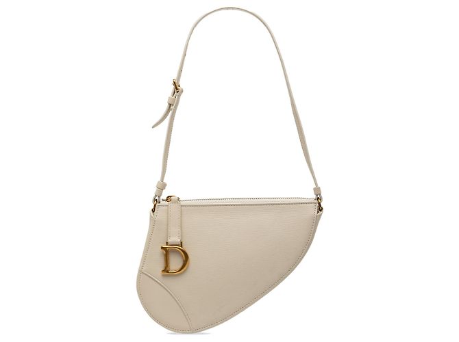 Borsa a tracolla Saddle Rodeo in pelle di capra bianca Dior Bianco