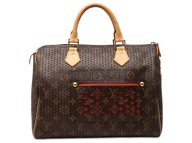 Borsa Boston Louis Vuitton Monogram Perforated Speedy 30 marrone