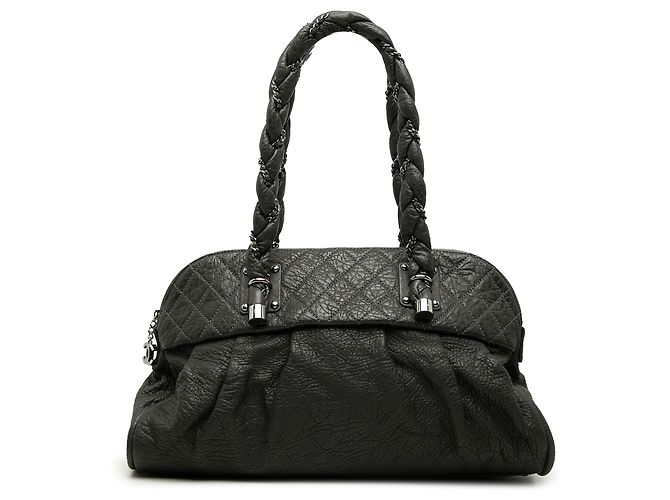 Borsa a tracolla Lady Braid in pelle di vitello nera Chanel Nero