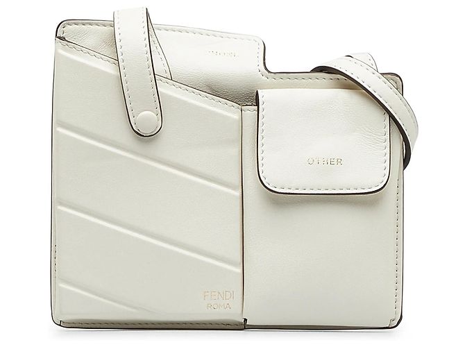 Borsa a tracolla Fendi Bustine Mini Century bianca Bianco