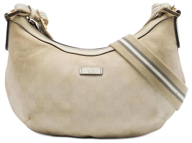 Bolsa transversal Gucci GG Canvas Web bege