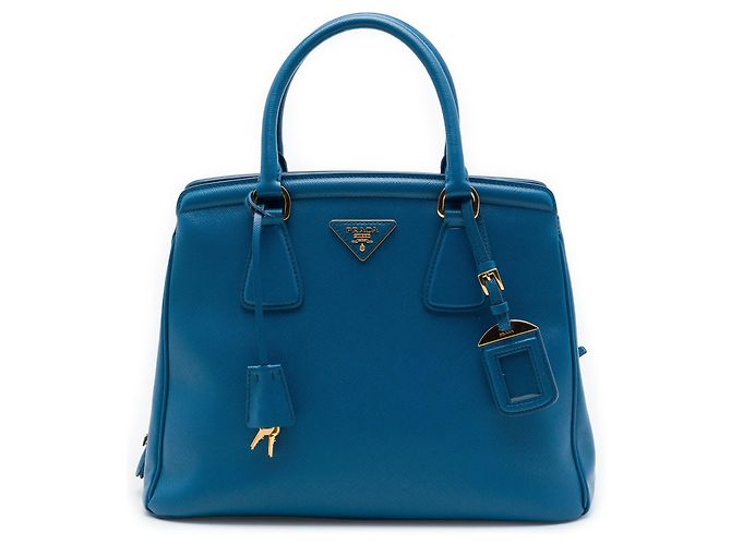 Tote Prada Saffiano Lux Parabole blu