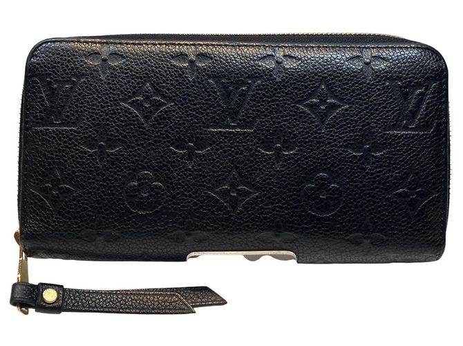 Louis Vuitton Zippy Wallet Long Monogram Empreinte Leather Black