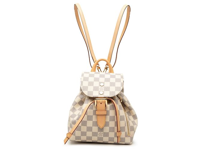 Louis Vuitton Damier Azur Sperone BB Rucksack weiß