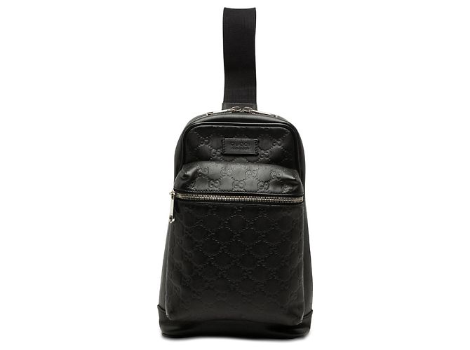 Gucci Guccissima Sling Backpack Schwarz