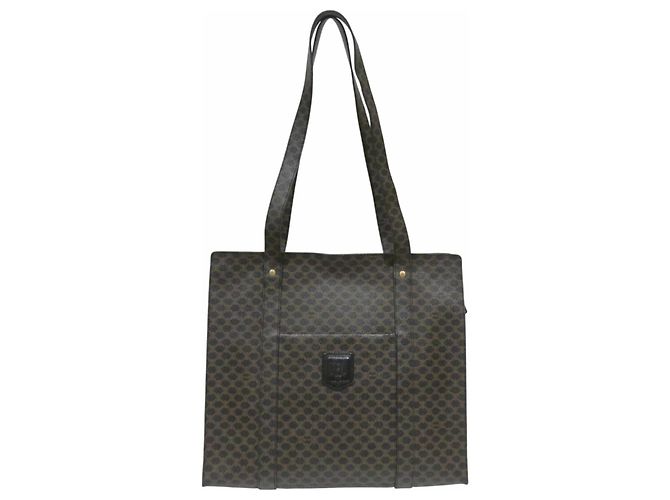 Céline Bolsa Tote Celine Old Macadam em marrom escuro Castanho escuro