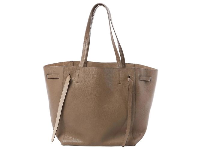 Céline Borsa a tracolla in pelle Celine Cabas Phantom Small Taupe Marrone