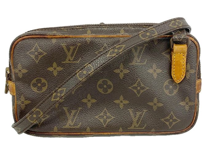 Borsa a Spalla Louis Vuitton Monogram Pochette Marly Bandoulière Marrone